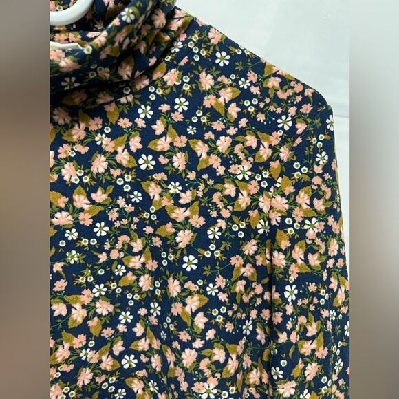 Self Esteem Women's Size Medium Blue Floral Top Blouse Long Sleeve Shirt BP0803 - Picture 3 of 7